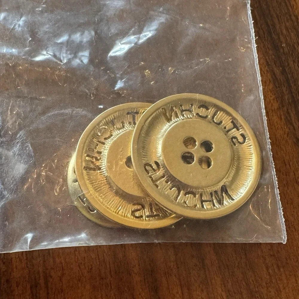 Lot of‎ 3 ST. JOHN Gold Tone Logo Replacement Buttons New With Tag